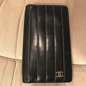 🔥💯Auth Chanel Black long Bi-folded wallet